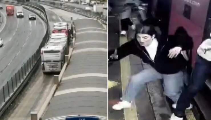 Beylikdüzü’nde iki metrobüsün çarpıştığı kaza anı kamerada