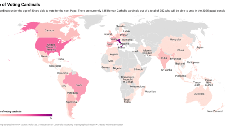 Kardinallerin haritası ve grafiği ve 2025 Papalık Conclave