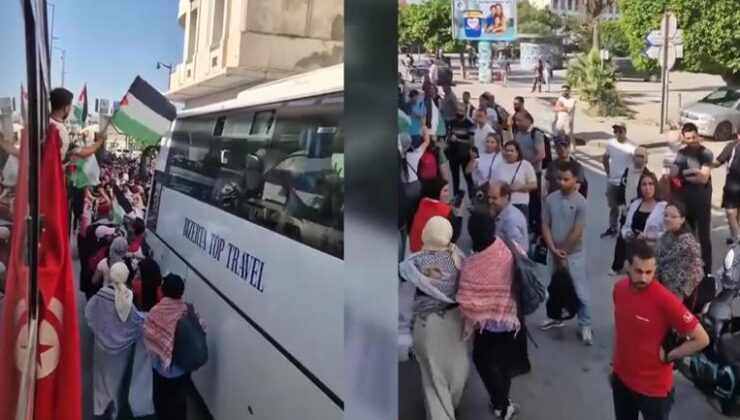 Madleen’in bayrağını devraldılar! Gazze direniş konvoyu Tunustan yola çıktı | Video