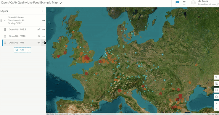 Living Atlas Live Feeds’i yerelleştirin