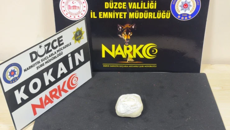 Düzce’de 125 Gram kokain ele geçirildi: 1 kişi tutuklandı