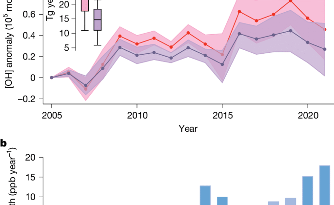 Hava kirliliği, küresel metan bütçesinin eğilimlerini ve değişkenliğini değiştirir