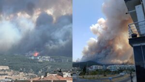 Çanakkale'deki orman yangınından 4 kişi gözaltında | Alevler yerleşim yerine sıçradı, hastalar tahliye edildi, uçuşlar geçici olarak durduruldu!