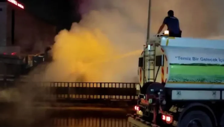 Samsun’da Kamyon Yangınına Polis ve Belediye Ekipleri Müdahale Etti
