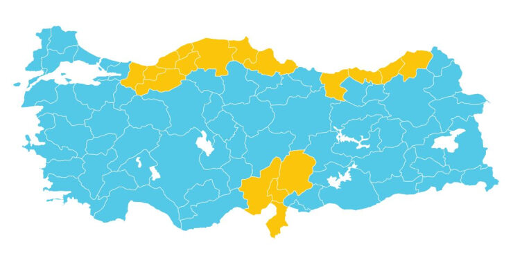 17 ile sarı kod uyarısı: Kuvvetli yağış bekleniyor