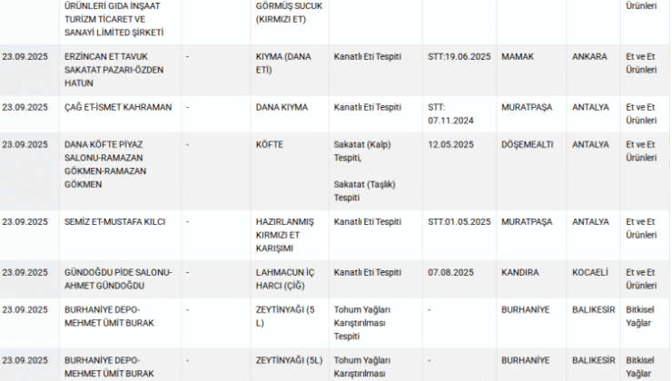 Köftede kalp, baklavada boya tespit edildi