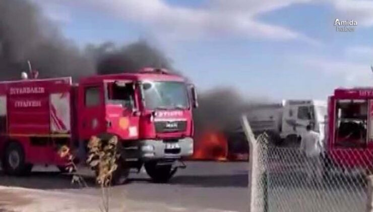 Diyarbakır’da kamyon alev aldı