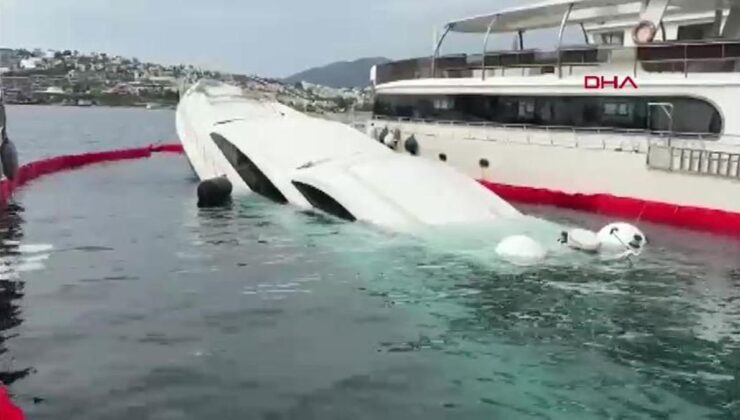 Bodrum’da iskeleye demirli lüks yat böyle battı