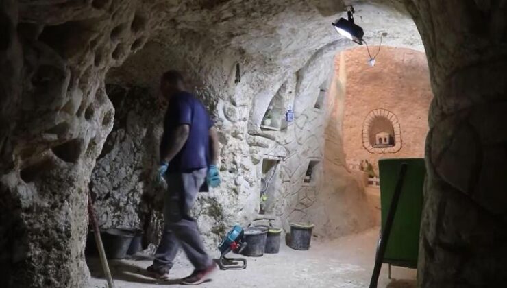 Batı Şeriada mağarayı sığınağa dönüştürdü | Video