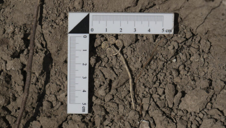 Troya'da 4 bin 500 yıllık altın broş ve ender yeşim taşı gün ışığına çıkarıldı