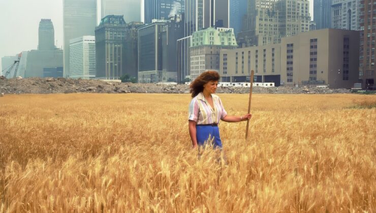 Sanatçı Agnes Denes, Aşağı Manhattan, New York’ta Buğday Tarlası Yetiştiriyor, 1982