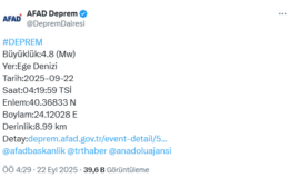Ege Denizi’nde gece yarısı korkutan deprem