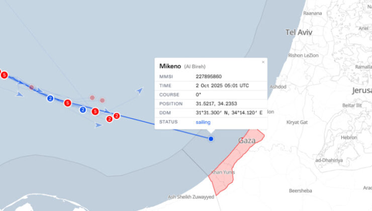 Mikeno gemisi Gazze sınırında