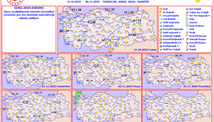Yurt genelinde sıcaklıklar artacak