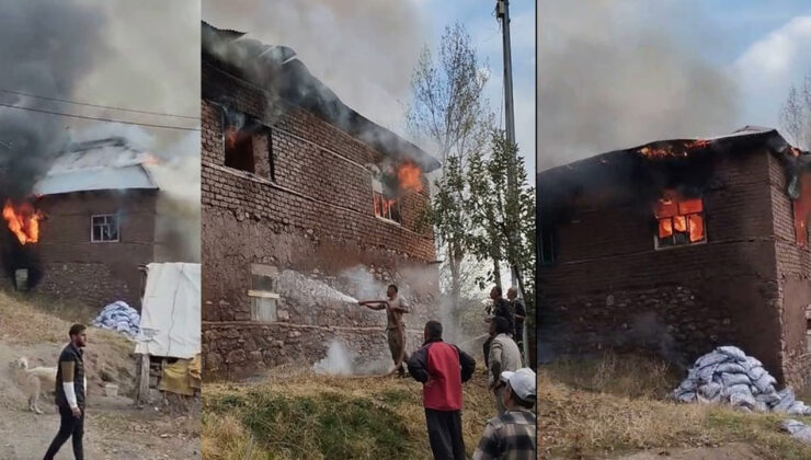 Hakkari’de ev yangını