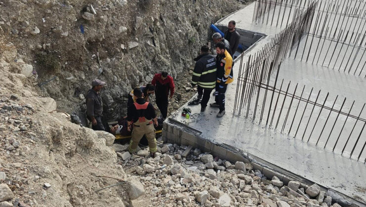 İnşaat temeline düşen kişi yaralandı