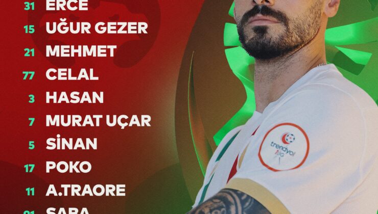 Amedspor – Hatayspor maçının ilk 11’leri belli oldu