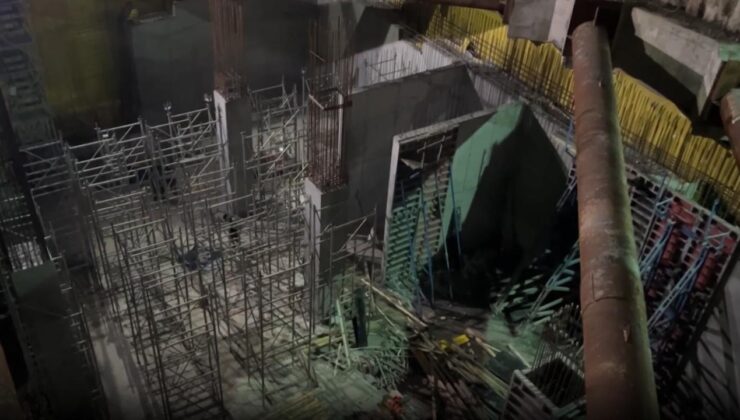 İstanbul'daki metro inşaatında iskele çöktü
