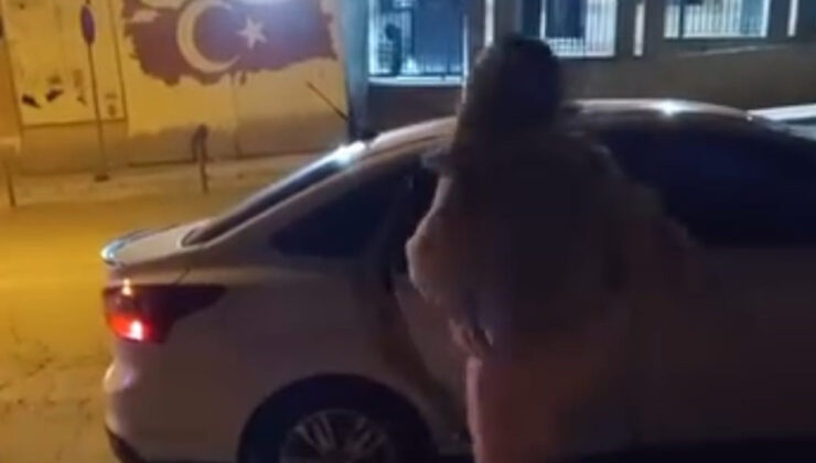 Elazığ’da bir kadın, tartıştığı kişinin arabasına saldırdı