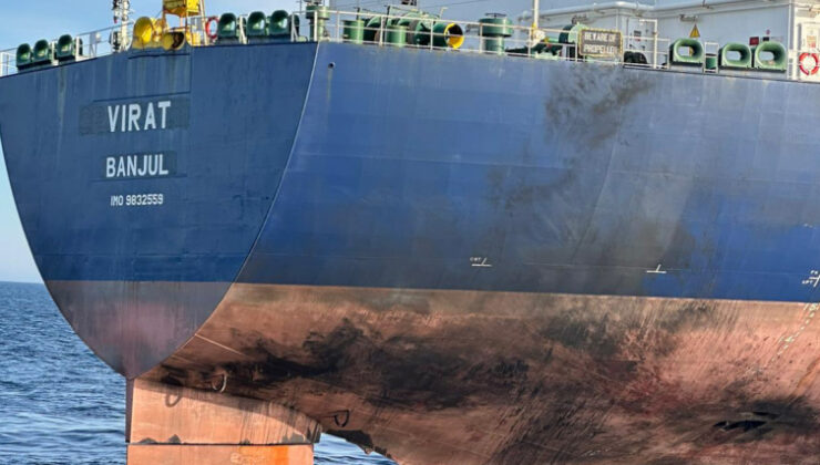 Saldırıya uğrayan “VIRAT” isimli gemi İstanbul açıklarına ulaştı