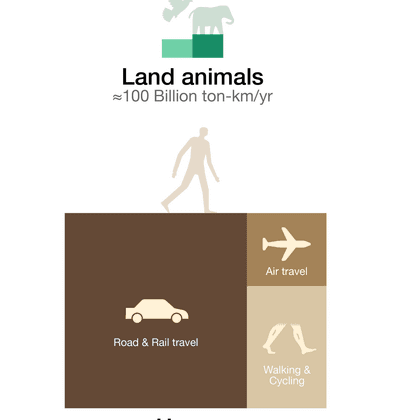 İnsanların Dünya Etrafındaki Hareketi Tüm Vahşi Kara Hayvanlarının Toplamından 40 Kat Daha Fazla