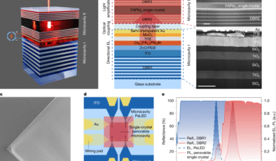 Çift boşluklu bir perovskit cihazdan elektrikle çalıştırılan lazer