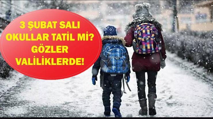 3 ŞUBAT OKULLAR TATİL Mİ? Salı Günü Okul Var Mı? Valiliklerden Kar Tatili Haberi Geldi Mi? İstanbul, Ankara, Edirne, Tekirdağ, Tunceli, Malatya, Sivas…