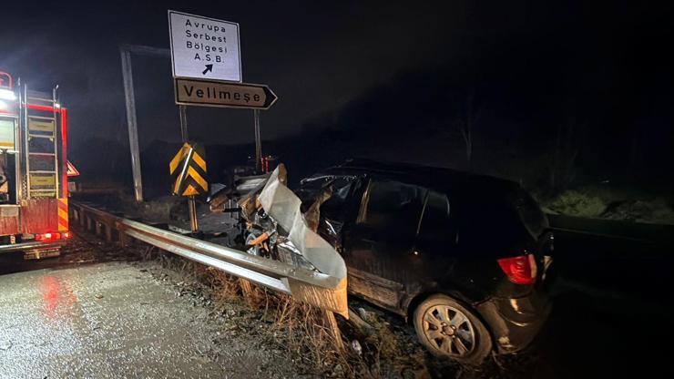 Otomobil bariyere çarptı, sürücü yara almadan kurtuldu – Son Dakika Haberler CNN Türk