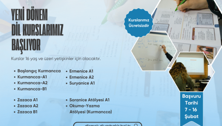 Diyarbakır’da ücretsiz dil kursları başlıyor