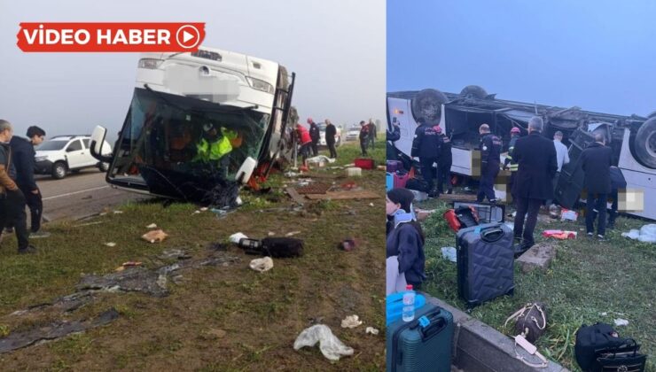 Bayramda acı kaza: Yolcu otobüs devrildi, 2 ölü 17 yaralı