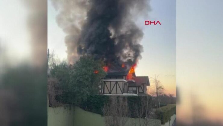 İstanbul Beykoz’da lüks villa alev alev yandı