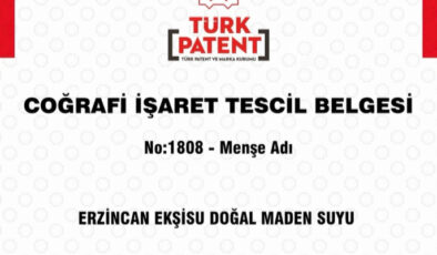 Erzincan Ekşisu Doğal Maden Suyu tescillendi
