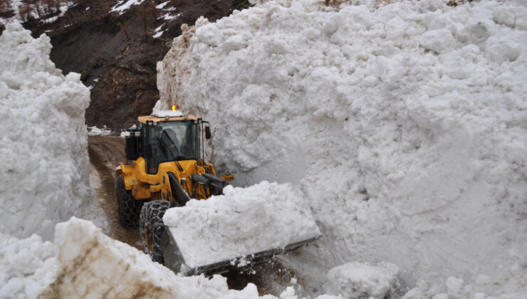 Bitlis’te çığ yolu kapattı, ekipler seferber oldu