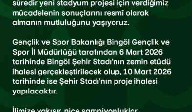 İhale tarihi belli oldu: Bingölspor taraftarına müjde