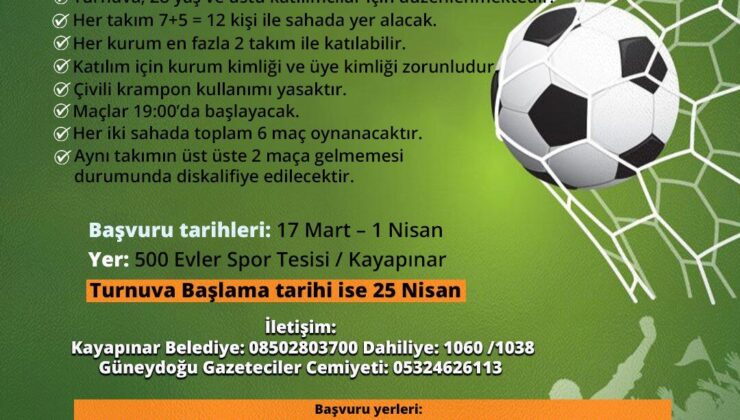 Diyarbakır’da kurumlararası futbol turnuvası başlıyor