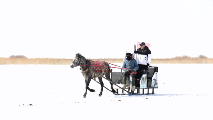 Çıldır Gölü üzerinde nostaljik yolculuk: Atlı Kızaklar