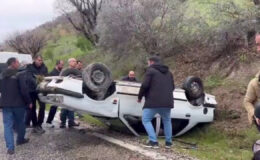 Adıyaman’da otomobil takla attı
