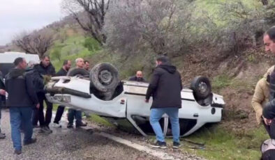 Adıyaman’da otomobil takla attı