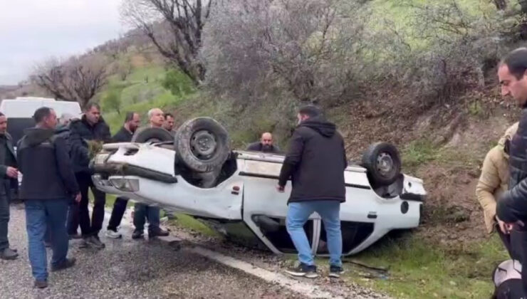 Adıyaman’da otomobil takla attı