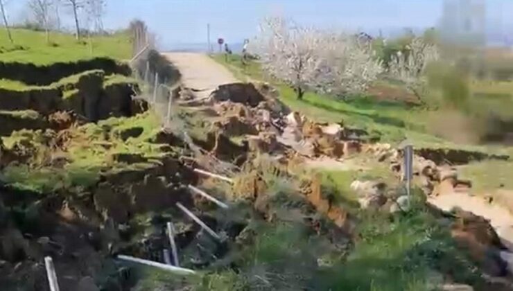 Bursa’da toprak kayması: Yol kapandı