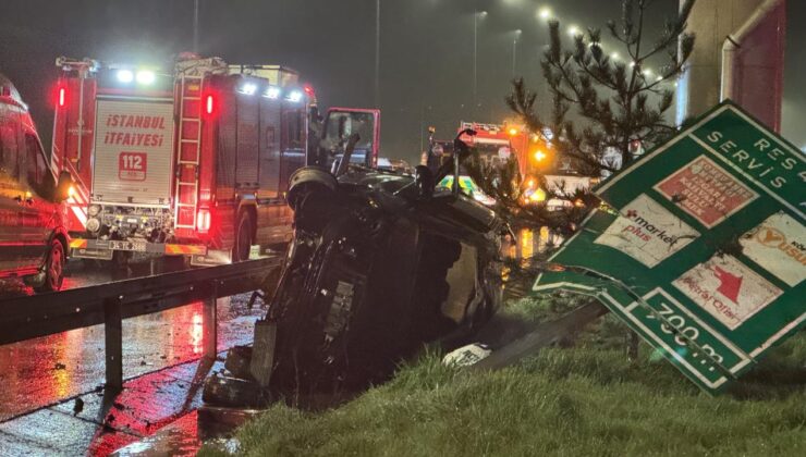 Otoyolda minibüs refüje çıktı: 1 ölü, 1 yaralı