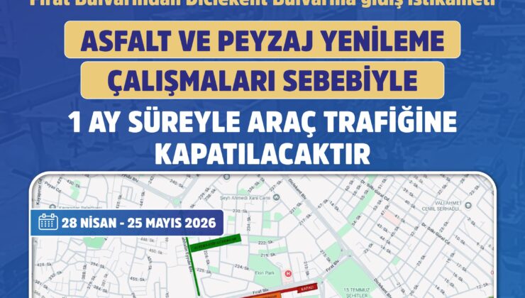 Diyarbakır’daki yol 1 ay trafiğe kapatıldı