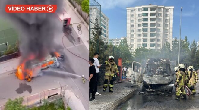 Diyarbakır’da öğrencilerin bineceği servis alev aldı