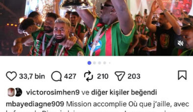 Osimhen’den Diagne’yi tebrik etti