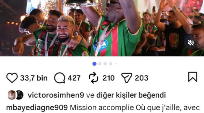 Osimhen’den Diagne’yi tebrik etti