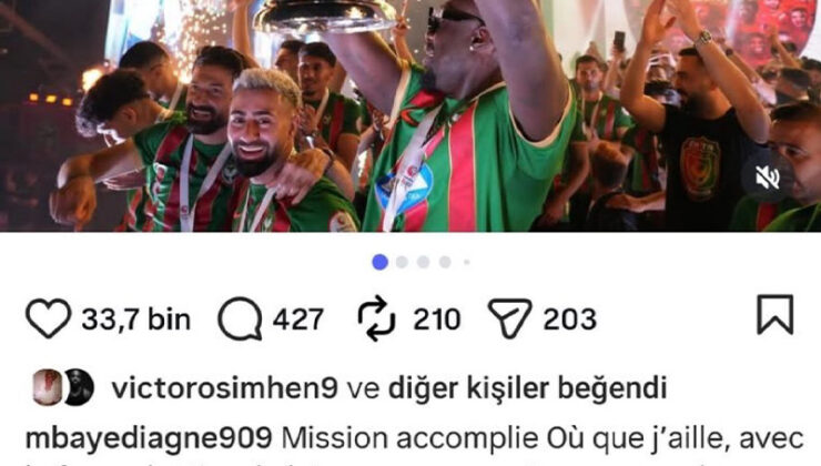 Osimhen’den Diagne’yi tebrik etti