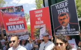 Öğretmenler MEB önünden seslendi: Söz değil, yasa istiyoruz