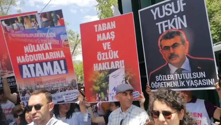 Öğretmenler MEB önünden seslendi: Söz değil, yasa istiyoruz