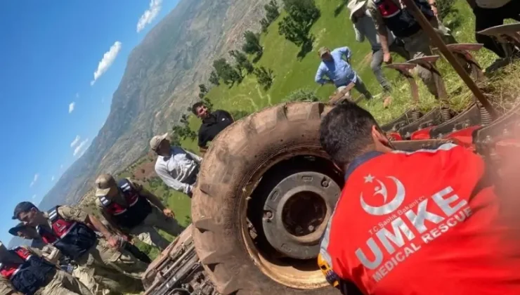 Siirt’te devrilen traktörün altında kalan sürücü ağır yaralandı