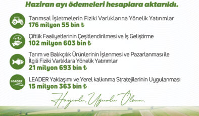 Kırsaldaki üreticilere 315,7 milyon liralık hibe ödemesi